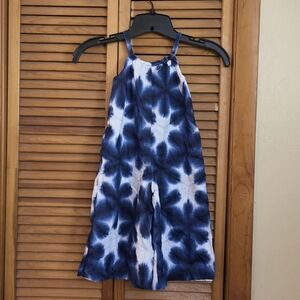 EUC Janie and Jack Girls Floral Tie-Dye Wide Leg Romper Size 2T
